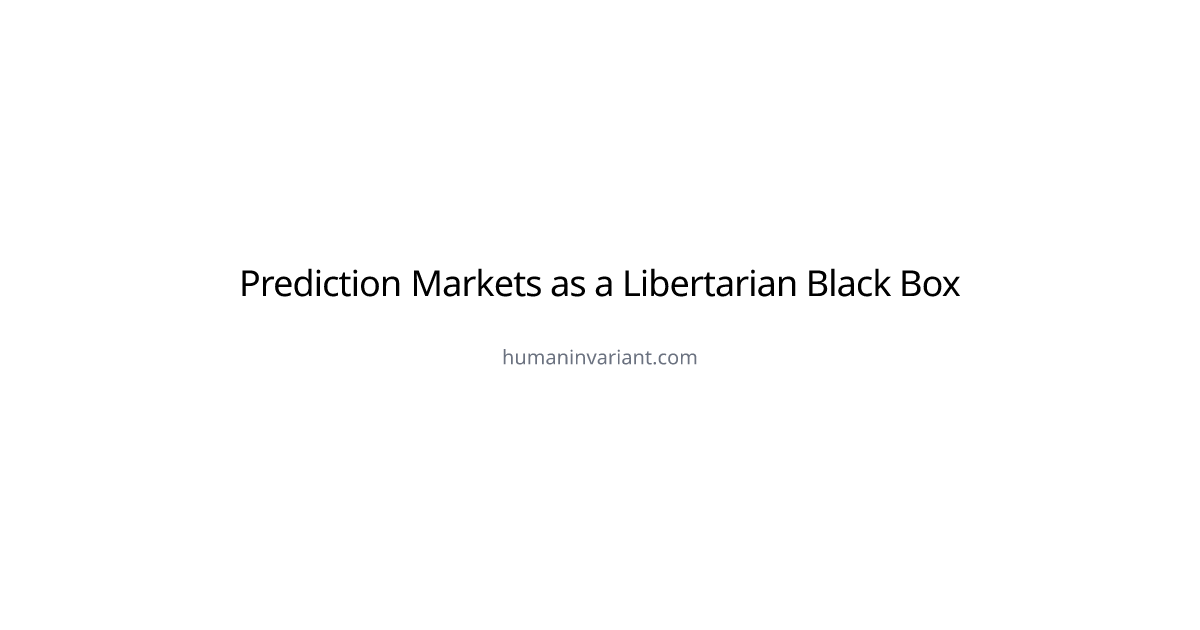Prediction Markets as a Libertarian Black Box